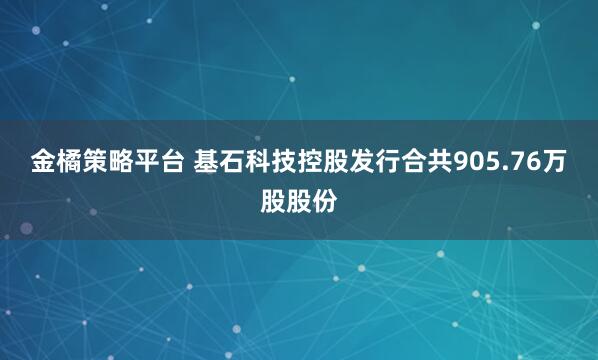金橘策略平台 基石科技控股发行合共905.76万股股份